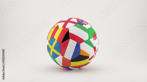 Photos "
 3D soccer ball with  country flags of the participants for Euro 2016