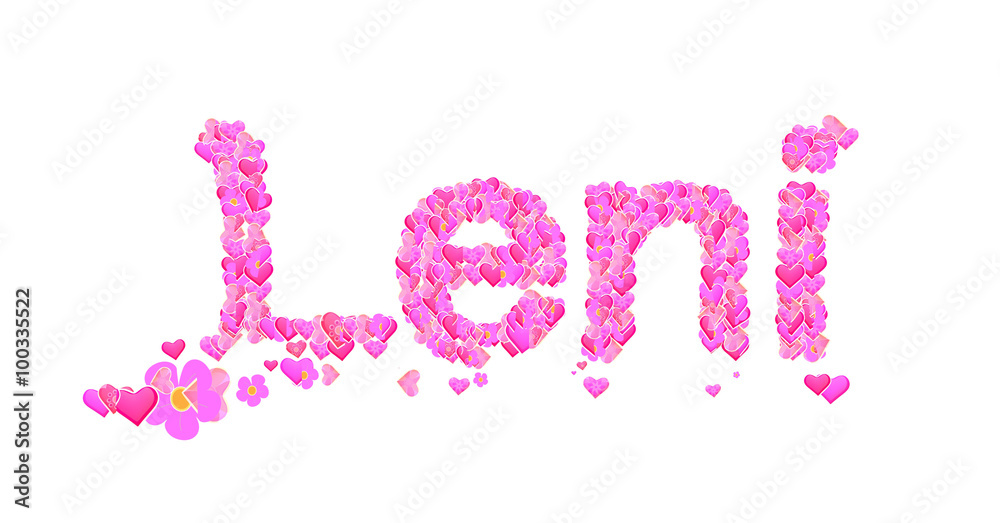 Leni female name set with hearts type design Stock Illustration Adobe Stock