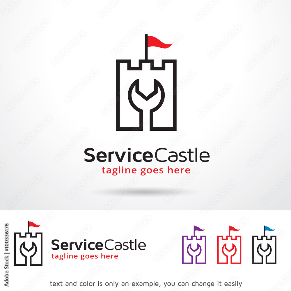 Service Castle Logo Template Design Vector 