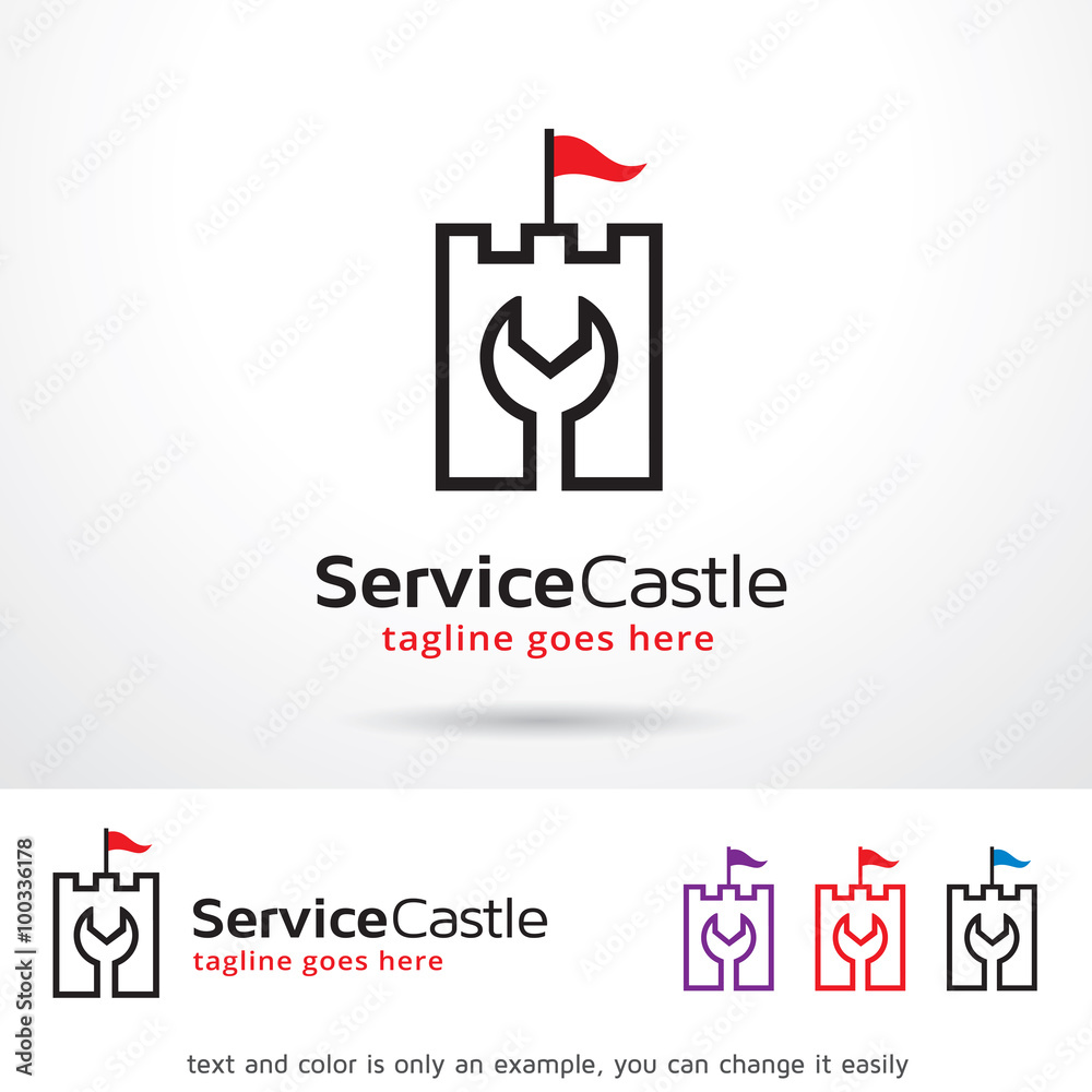 Service Castle Logo Template Design Vector 