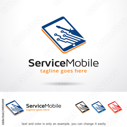 Service Mobile Logo Template Design Vector 