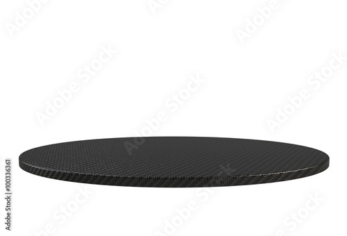 Empty top of black fabric table or counter isolated on white background. For product display