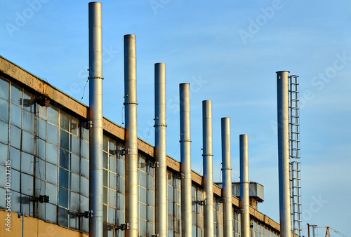 Fragment factory building with steel chimneys.