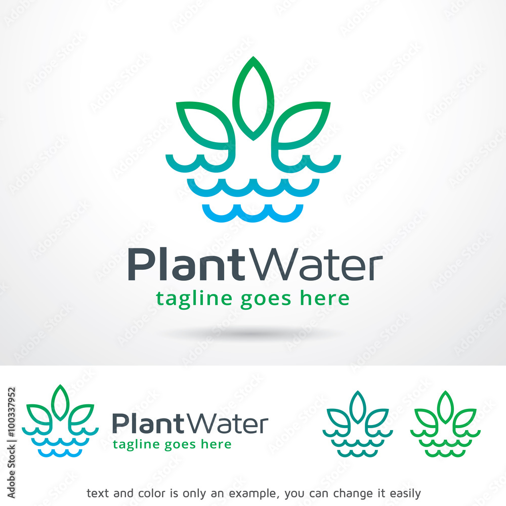 Fototapeta premium Plant Water Logo Template Design Vector 