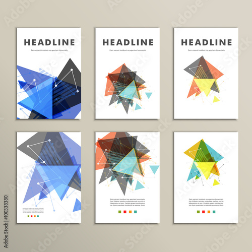 Wallpaper Mural Light book cover. Abstract vector composition of triangles for printing books, brochures, leaflets Torontodigital.ca
