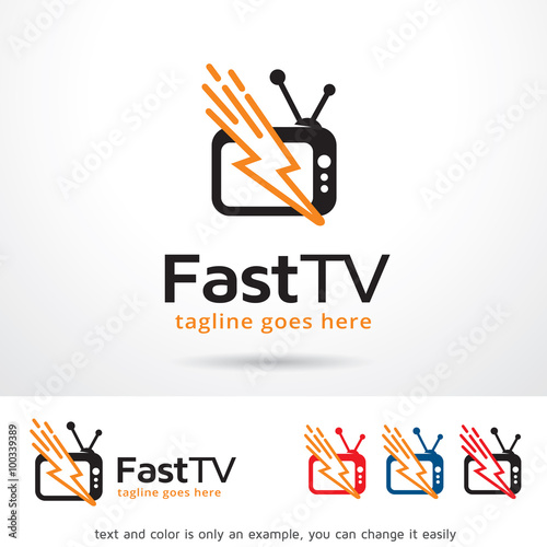 Fast TV Logo Template Design Vector 