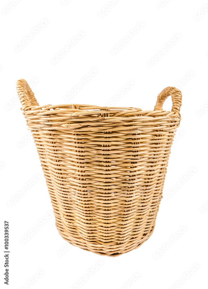 Obraz premium wicker basket isolated on white background