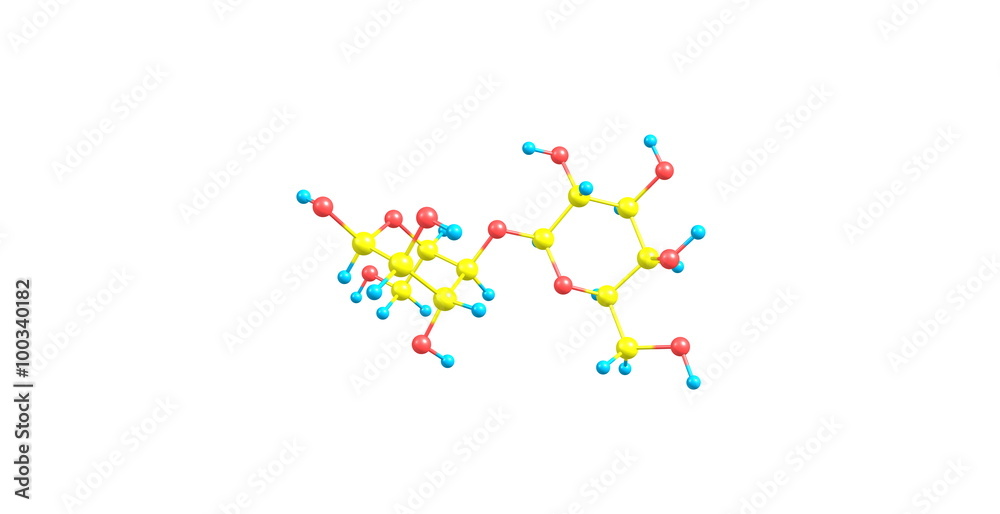 Lactose molecular structure isolated on white Lactose molecular structure isolated on white