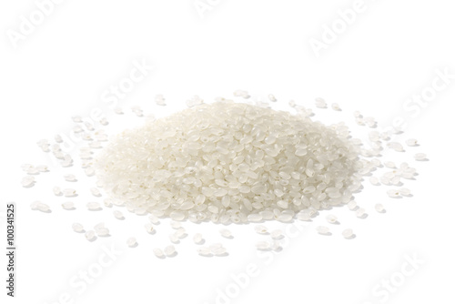 uncooked rice on white, (large depth of field, taken with tilt shift lens)