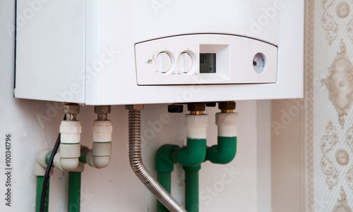 white boiler on the wall
