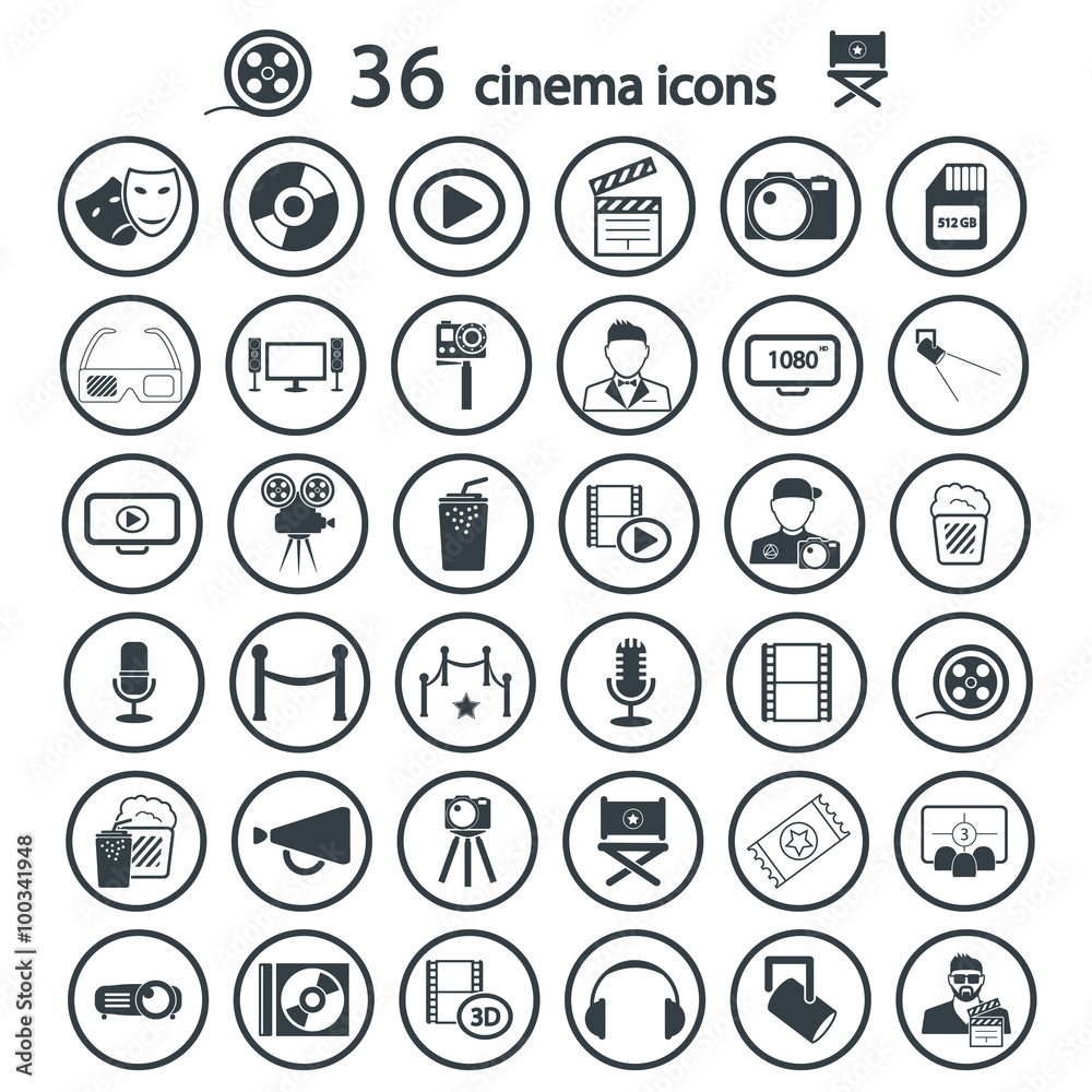 cinema icon set cinema icon set