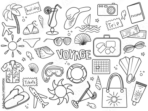 Voyage colorless set vector  photo