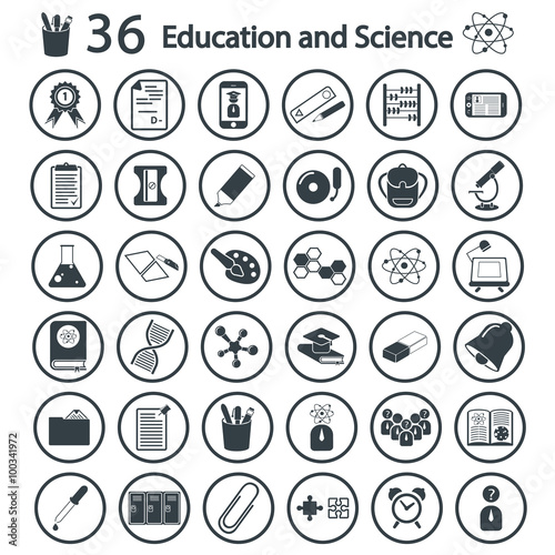 education and science icons set