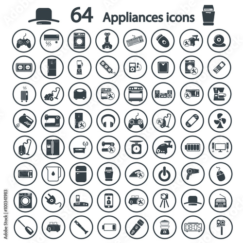 appliances icons set