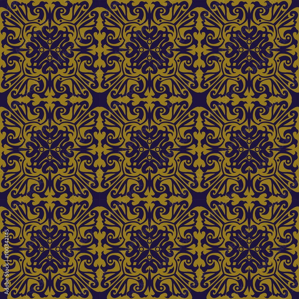 Elegant antique background image of spiral kaleidoscope geometry pattern.
