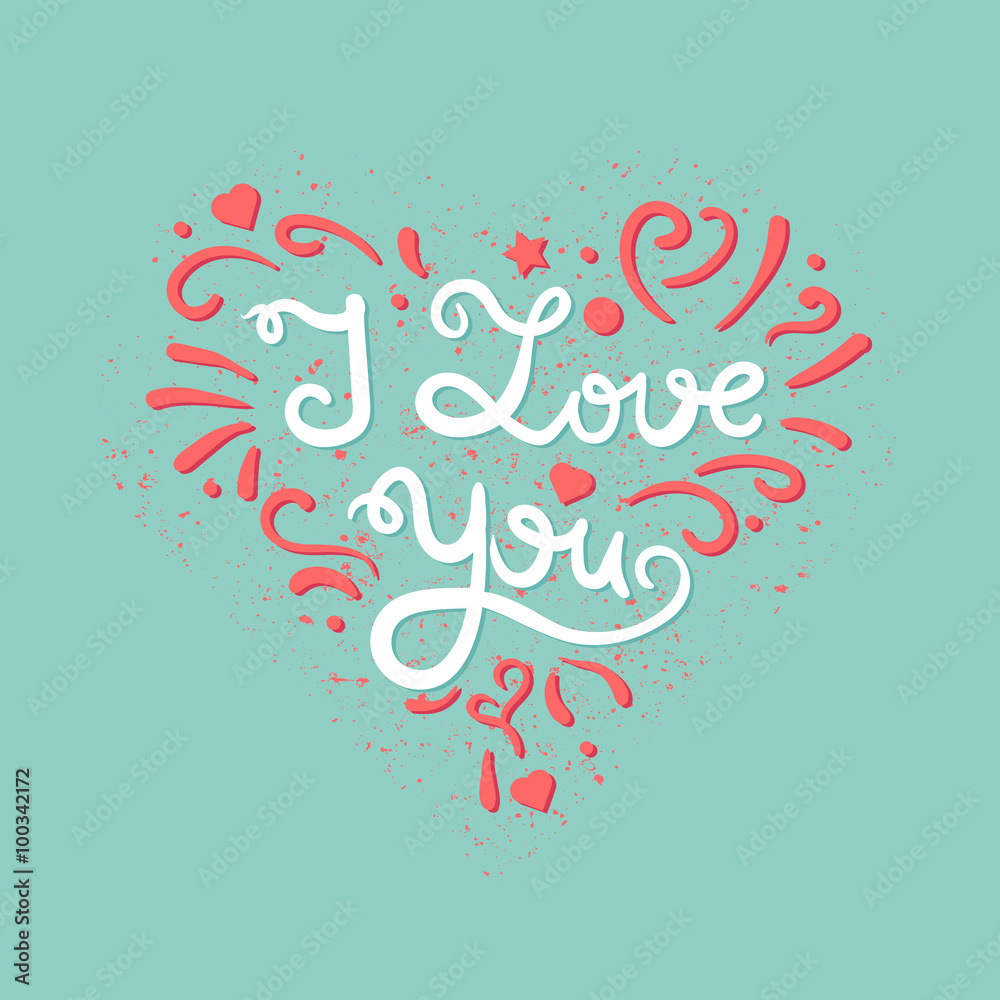 Obraz premium Valentine and wedding love card
