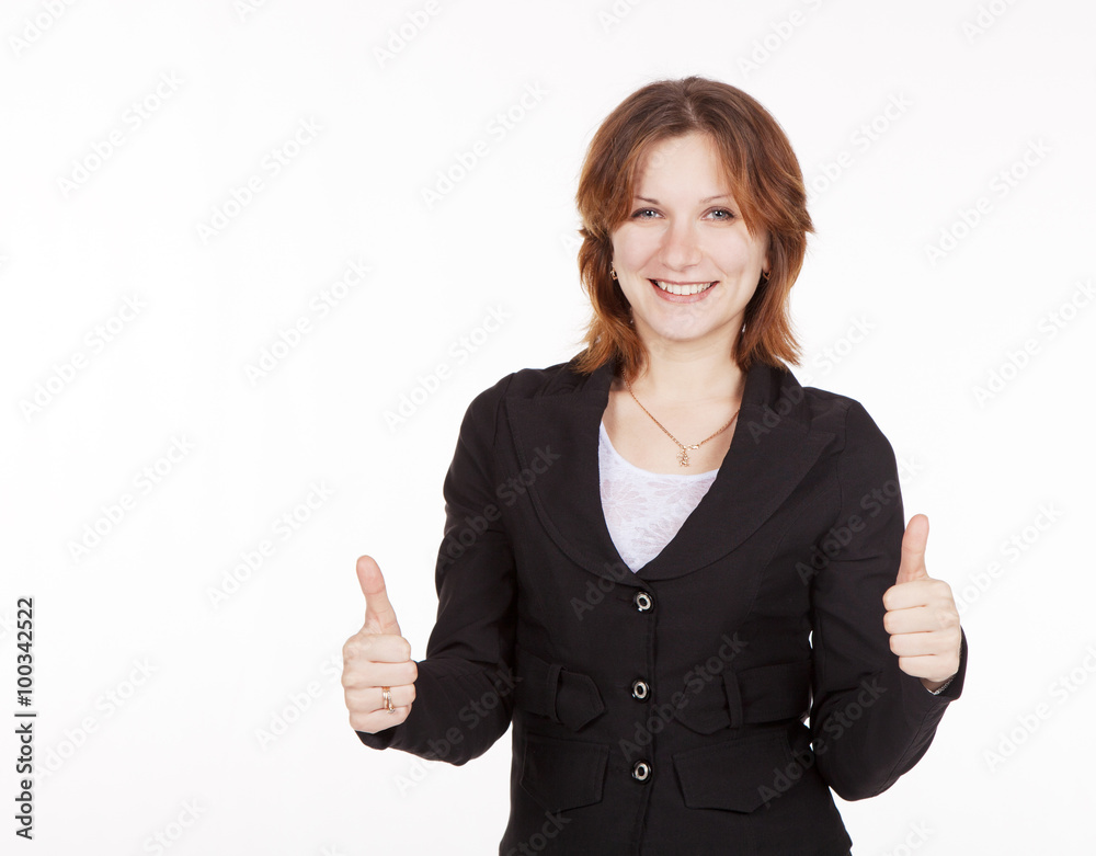 business woman showing a gesture all is good business woman showing a gesture all is good
