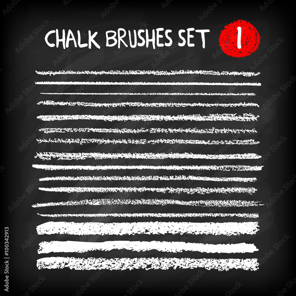 Set of chalk brushes