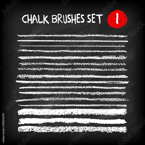 Set of chalk brushes photo