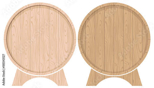 set vector drawing barrels for beer or wine