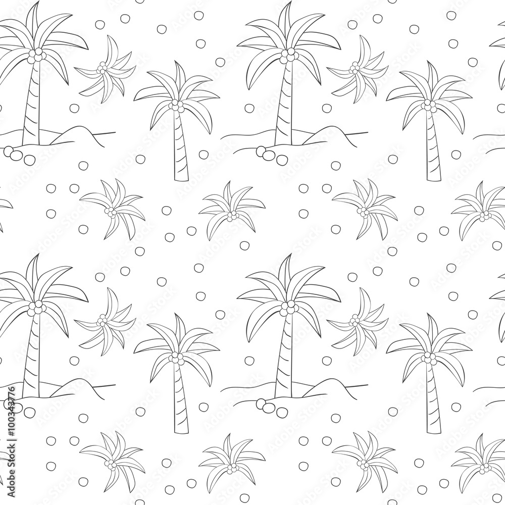 Seamless pattern with of palm trees.