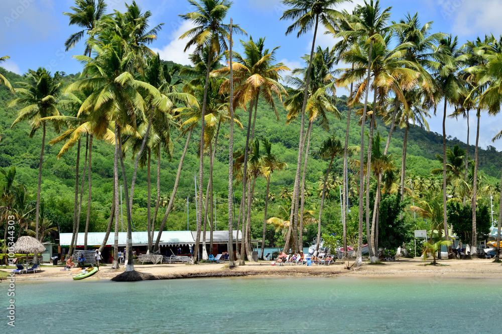 the picturesque island of Saint Lucia in West indies