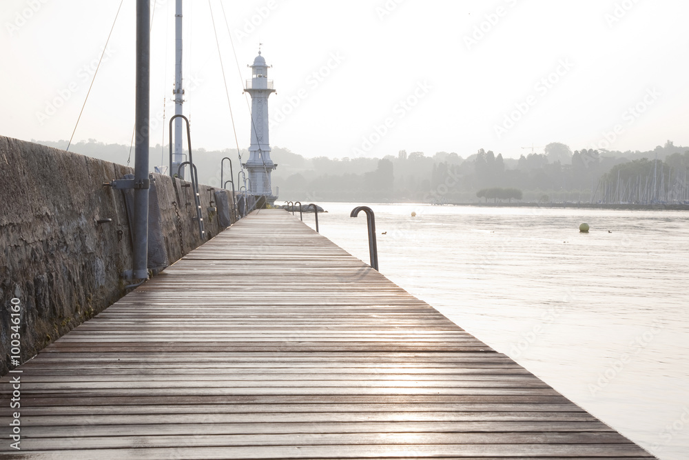 Obraz premium Jetee des Paquix; Geneva; Switzerland, Europe