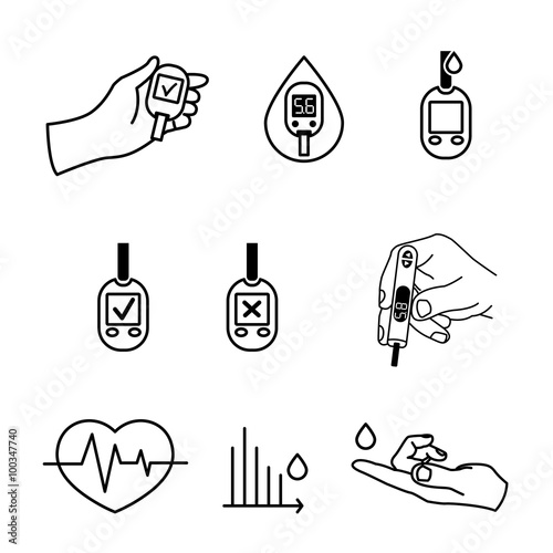 Diabetes Icons vector