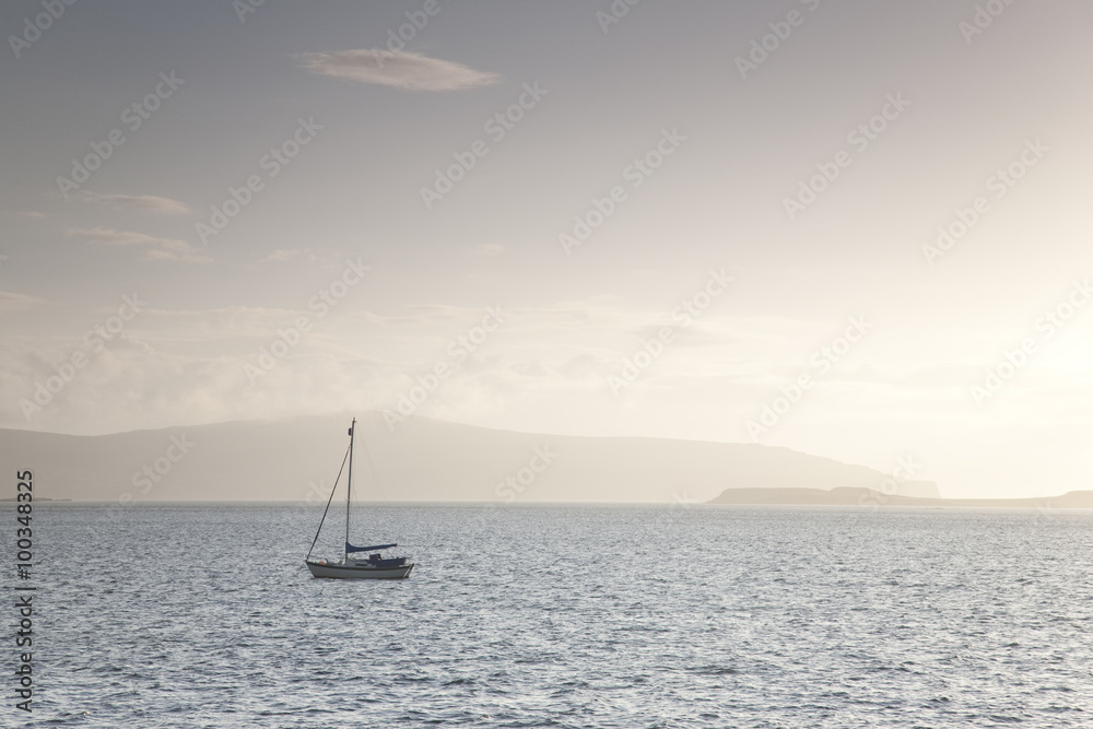 Yacht off Isle of Skye; Scotland, UK