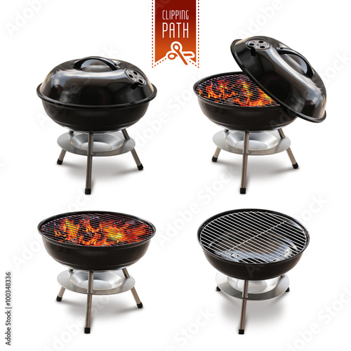 Isolated Barbecue Set With Clipping Path