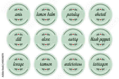Round spice labels