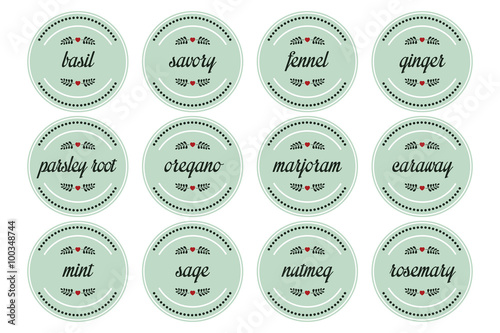 Round spice labels
