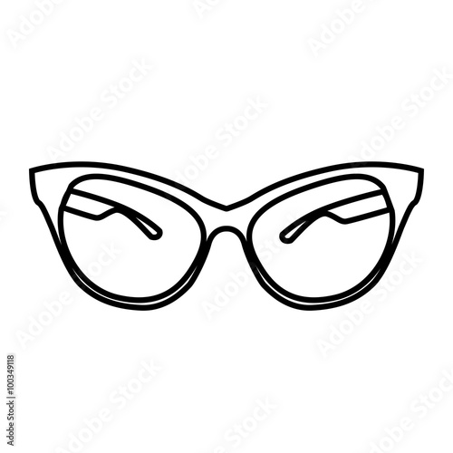 Stylish sunglasses line icon