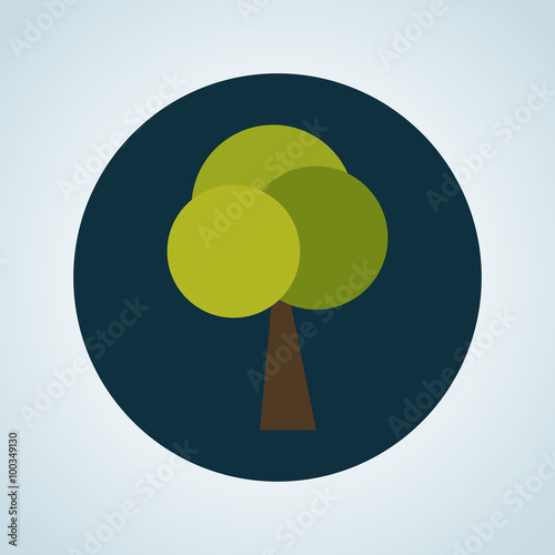 Color illustration of leaf tree