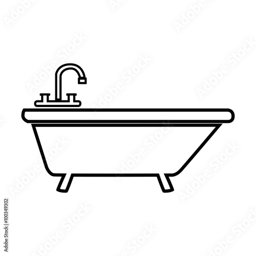 Bathtub line icon