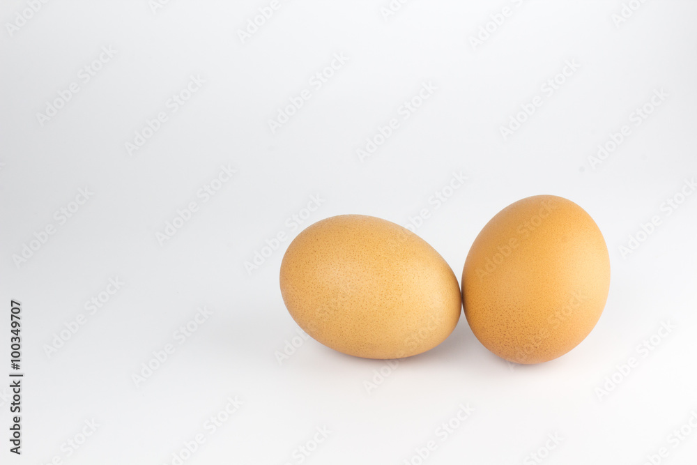 Two brown chicken egg isolated on white Two brown chicken egg isolated on white