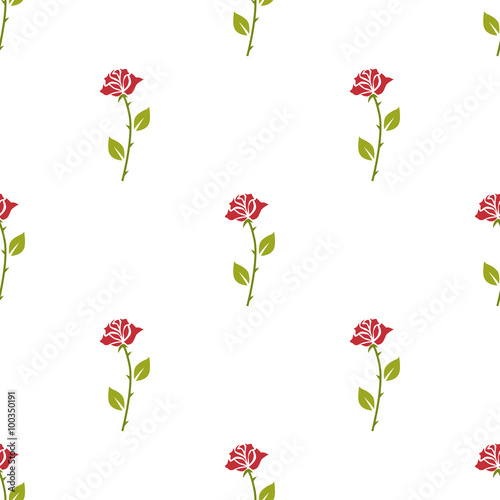Color illustration of red rose