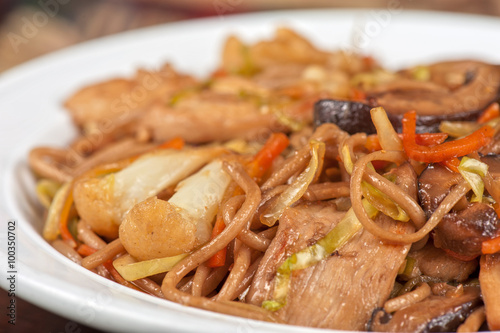 buckwheat noodles with chicken