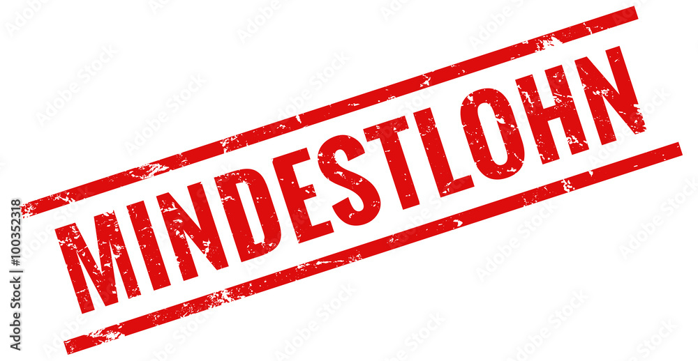  Mindestlohn Stempel rot Stock-Vektorgrafik 