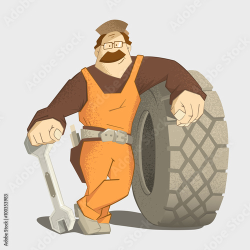 Car tire tyre service illustration