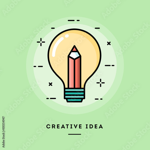 Creative idea, flat design thin line banner, usage for e-mail newsletters, web banners, headers, blog posts, print and more