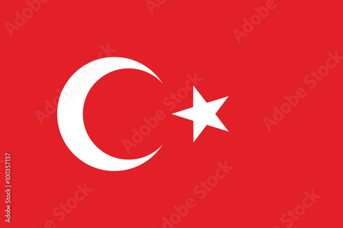 Real Turkish national flag with correct proportions and color scheme - Eps 10 vector and illustration
