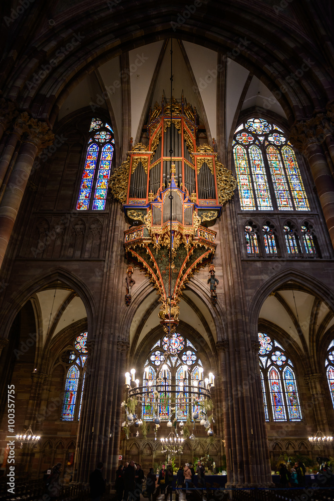Organ in Strasbourg Cathedral , France