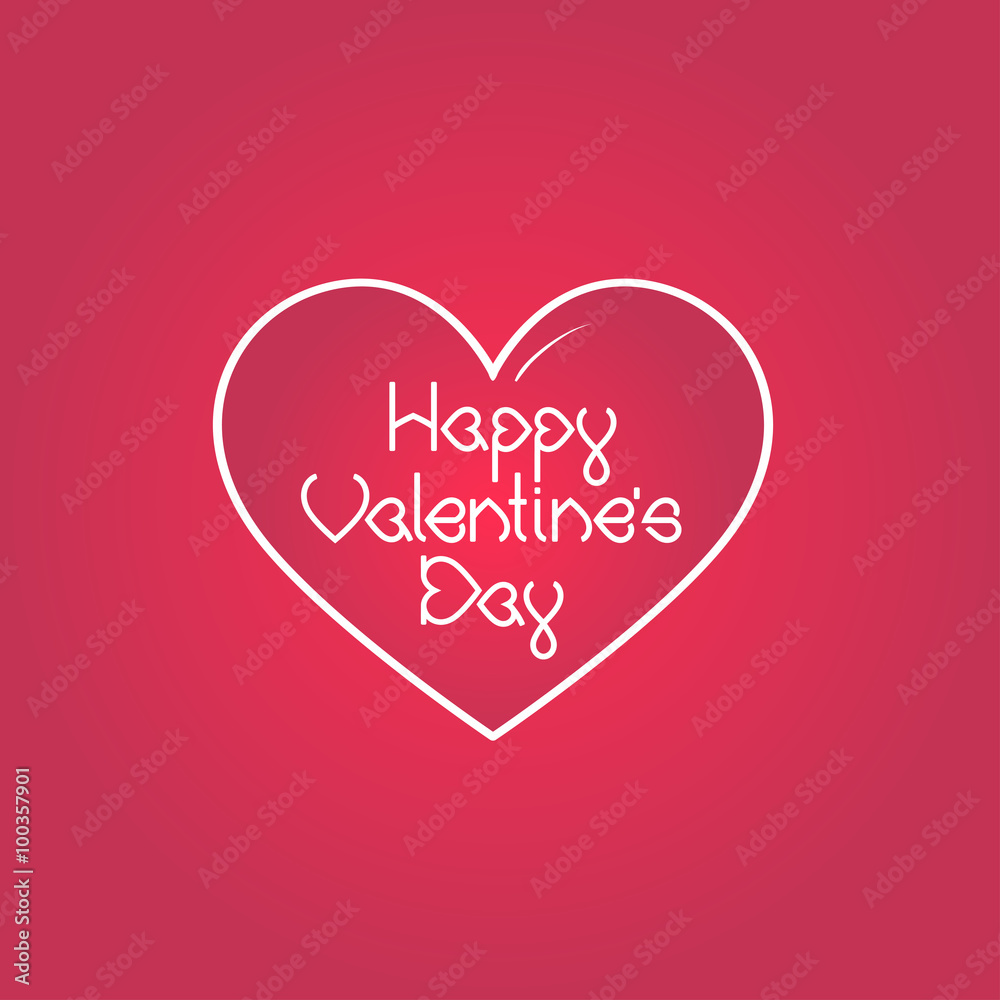 Vector Valentine's day card, banner, template with lettering