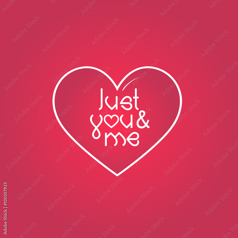 Vector Valentine's day or wedding card with lettering