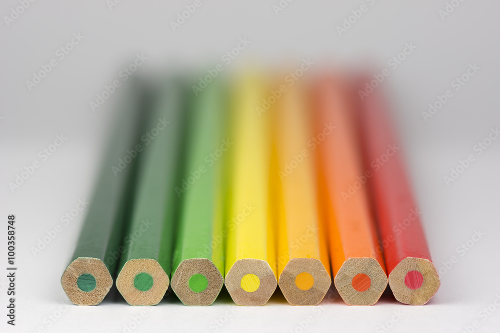 Conceptual crayons as energy label colors. Conceptual crayons as energy label colors.