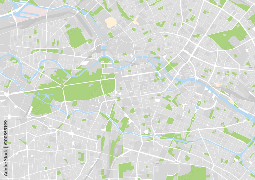 Obraz premium mapa miasta wektor Berlin, Niemcy