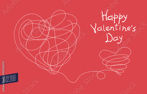 Vector Valentine's day card with tied hearts design