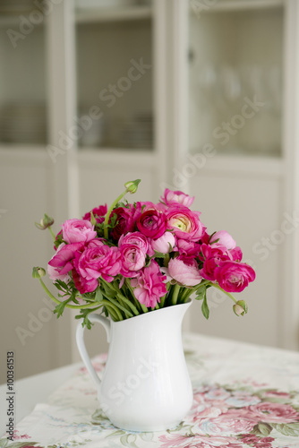 ranunculus bunch of flower in a vase 