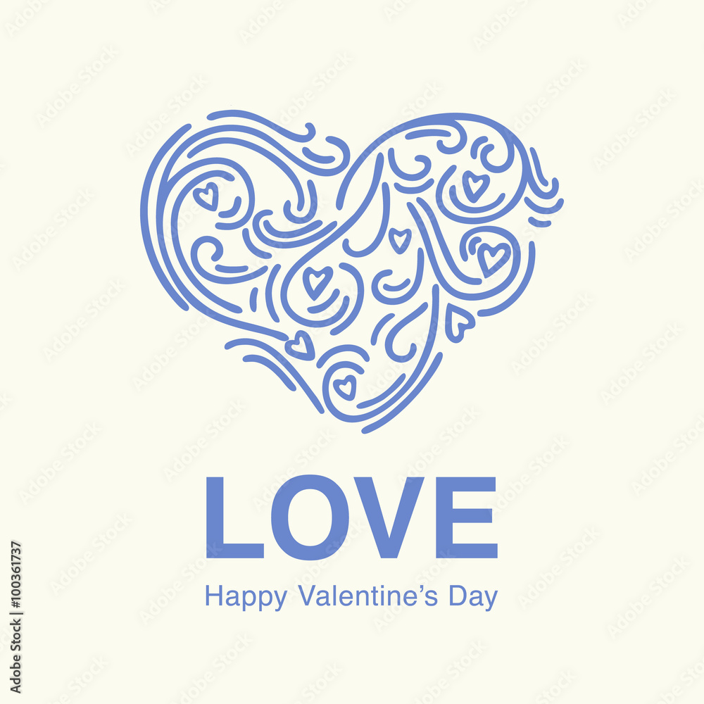 Obraz premium Hand drawn elegant heart shape with modern lettering is great for using for valentine's day card, valentine's day poster or just for saying to somebody about your feelings.